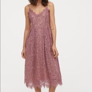 H&M Mauve Midi Lace Dress